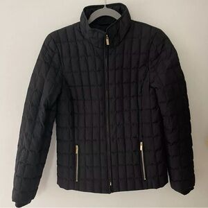 J. Crew Goose Down Puffer Jacket S Small Black Full Zip Pockets